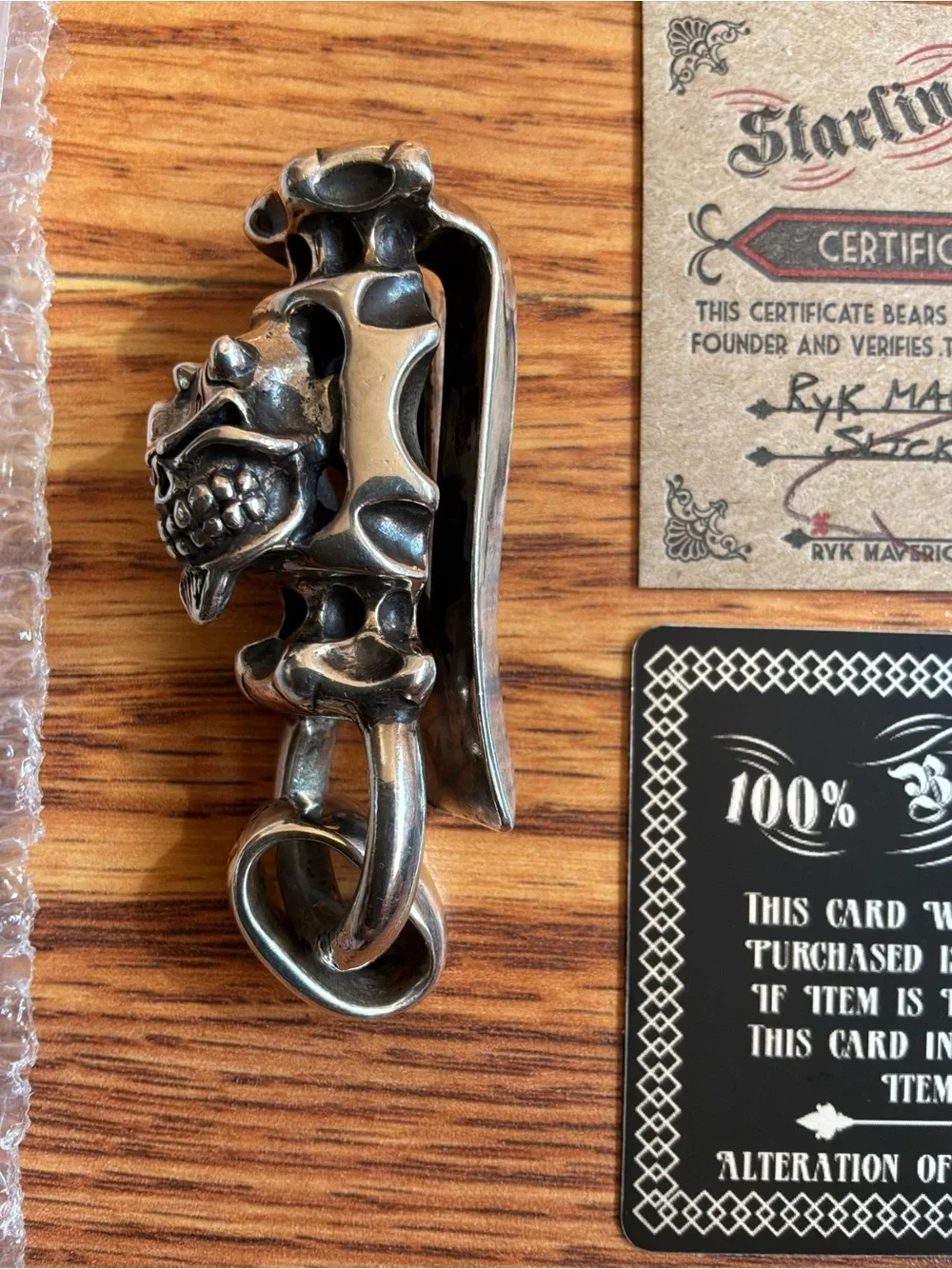 STARLINGEAR Sterling Silver 925 Skull Keychain